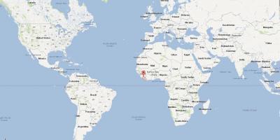 Libērijas atrašanās vietu uz pasaules kartes